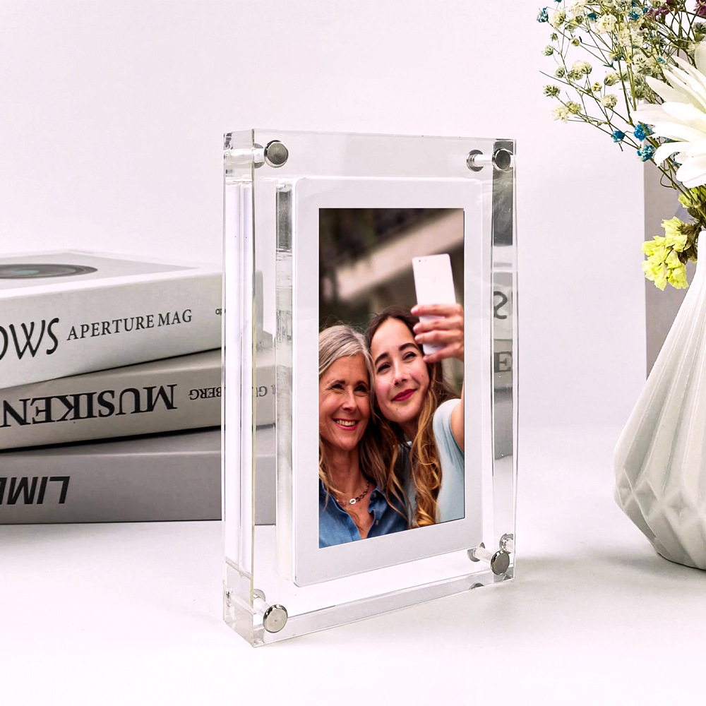 Digital Picture Frame Acrylic Video Player Digital Photo Frame Vertical Display With 1GB And Battery Type C Video Frame Gift For Loved - Image 7